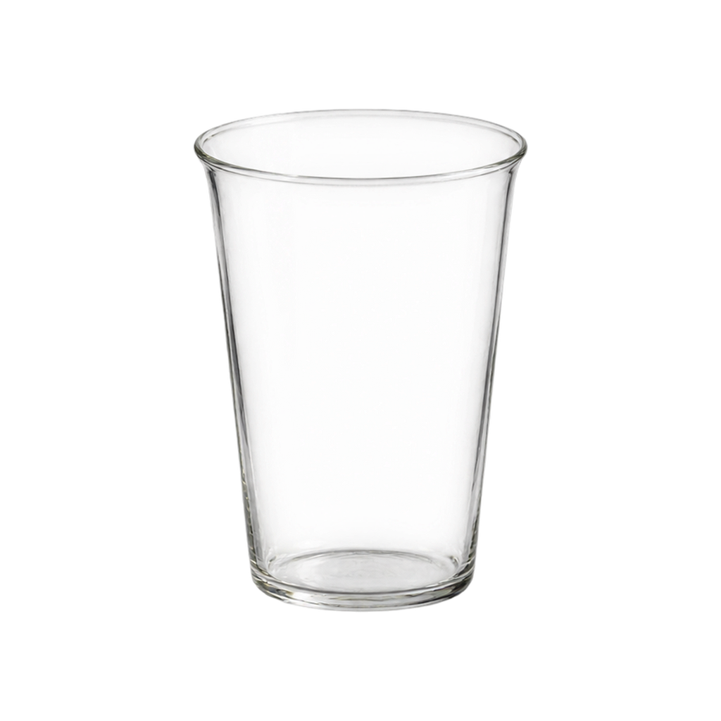 Kinto Cast Glass — Green Beer Glass; consistent elevated view, square transparent image
