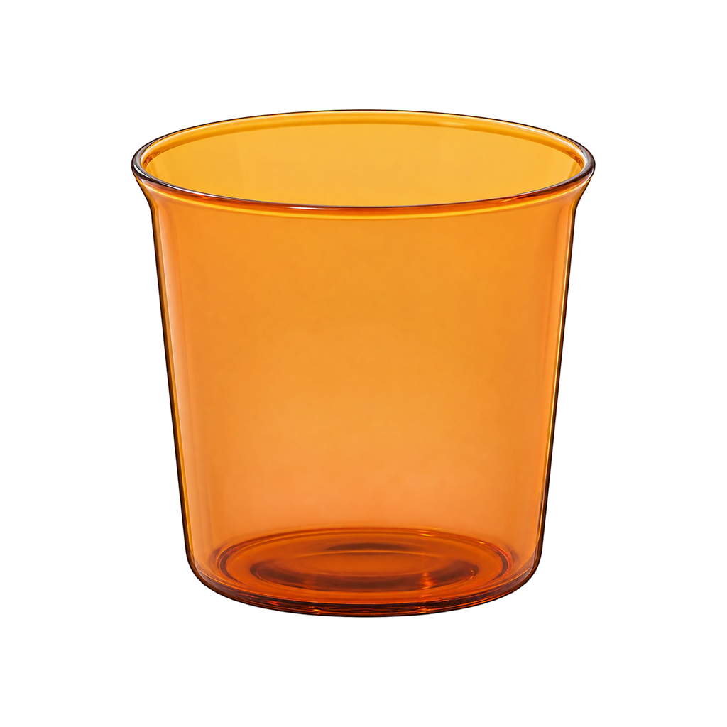 Kinto Cast Amber Glass — 180 ml; consistent elevated view, square transparent image