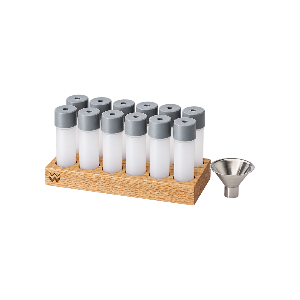 Weber Workshops Bean Cellar Polymer Set — Pack of 12; consistent elevated view, square transparent image