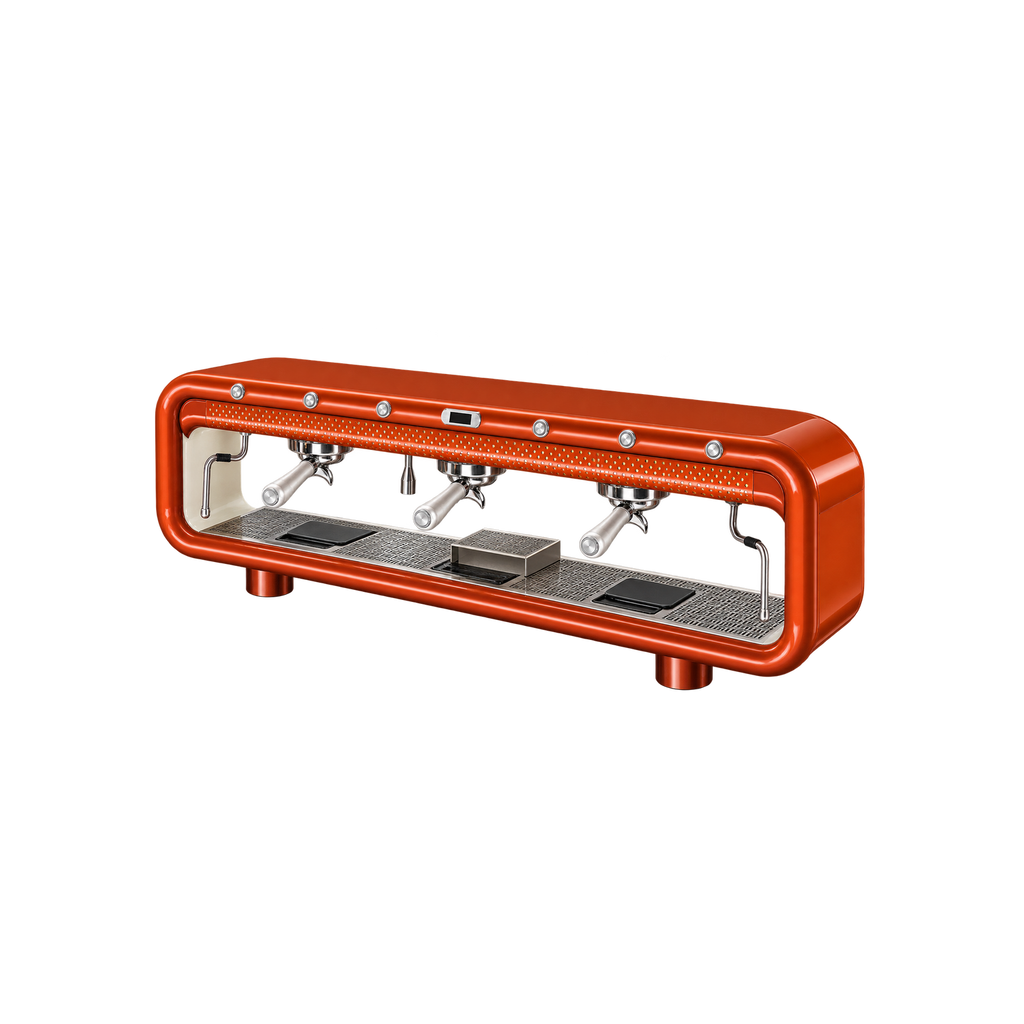 Aremde Nexus One Gravimetric — 3 Groups / Sunset Orange; consistent elevated view, square transparent image