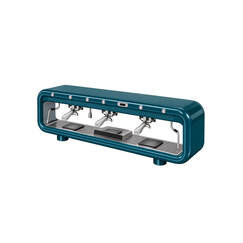 Aremde Nexus One Gravimetric — 3 Groups / Petrol Green; consistent elevated view, square transparent image