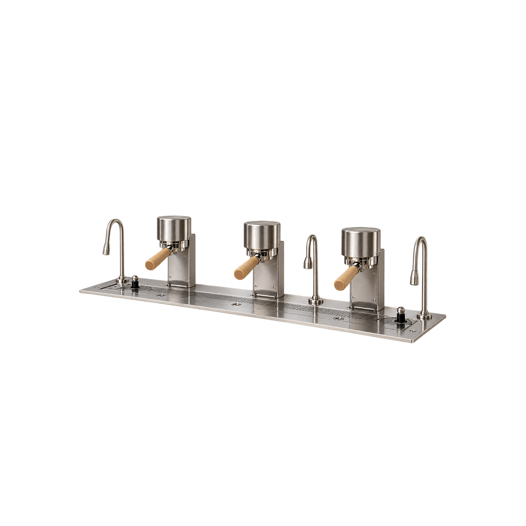 Mavam Under Counter Series Espresso Machine — 3 Groups; consistent elevated view, square transparent image