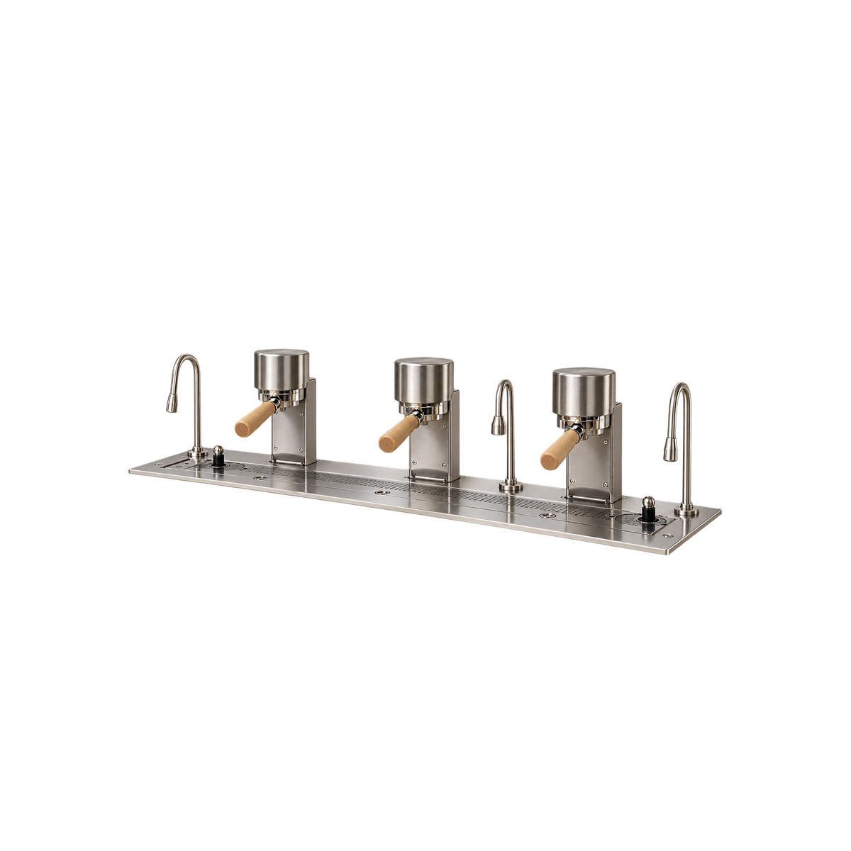 Mavam Under Counter Series Espresso Machine — 3 Groups; consistent elevated view, square transparent image