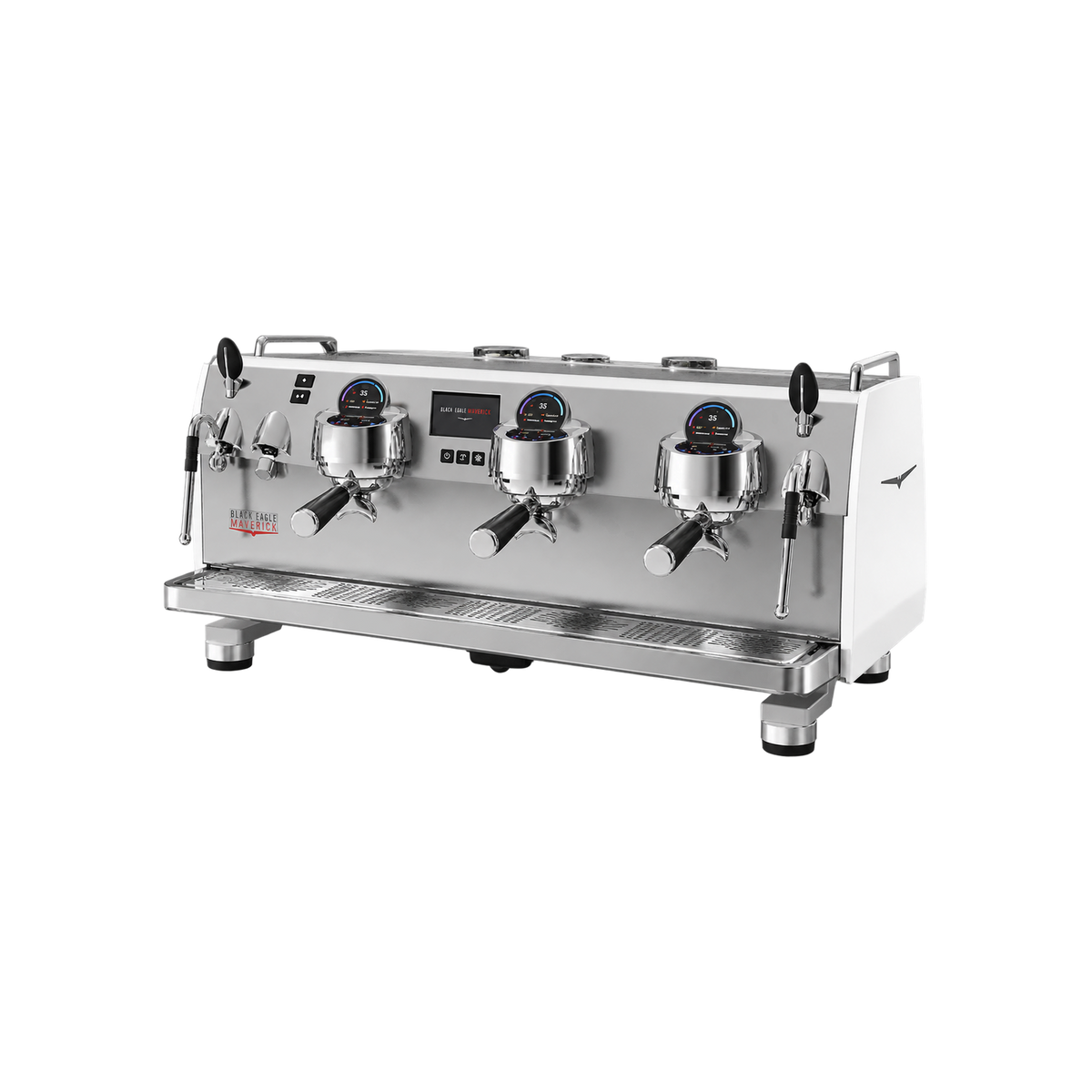 Victoria Arduino Black Eagle Maverick Core — 3 Group / White; consistent elevated view, square transparent image