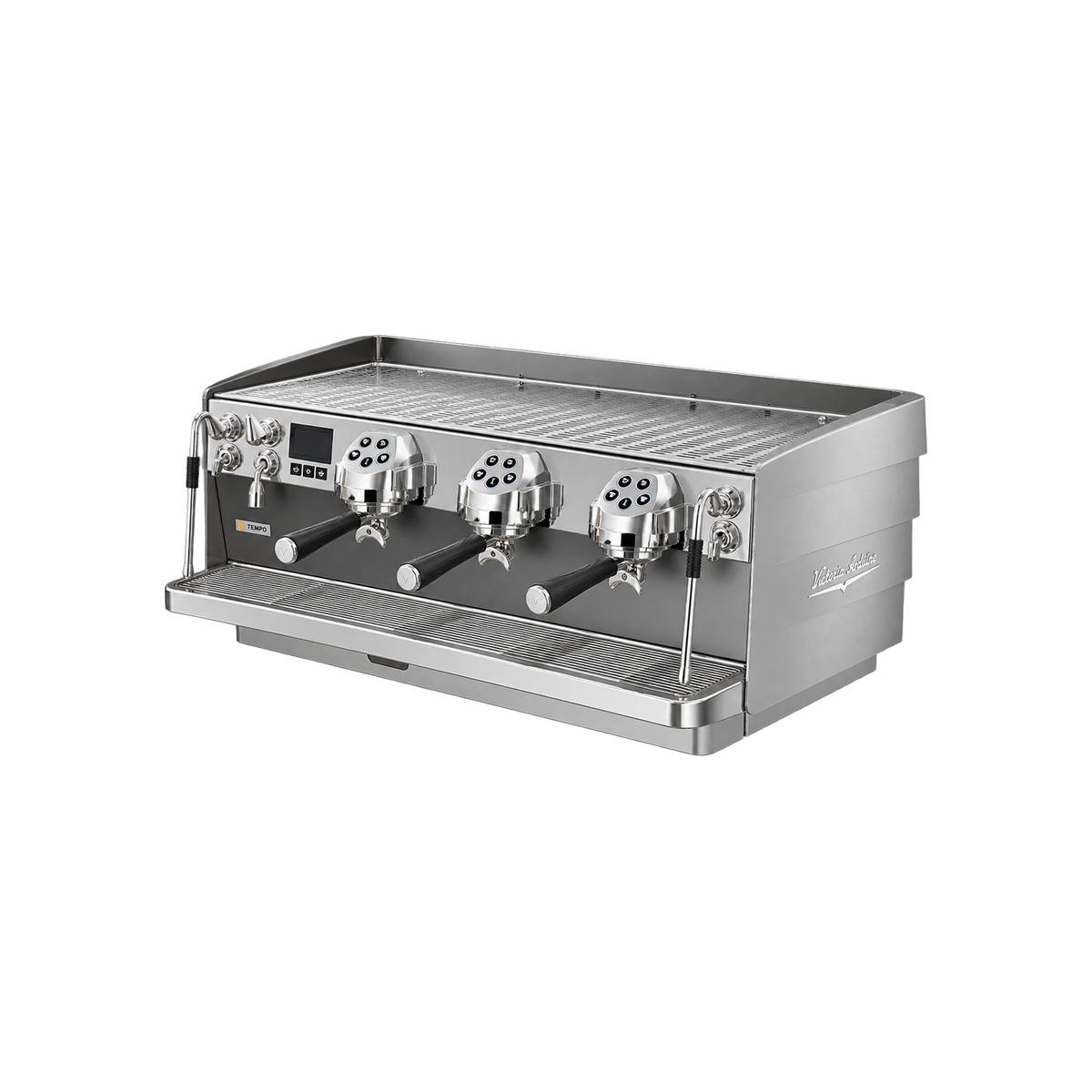 Victoria Arduino Eagle Tempo NEO — Stainless Steal / 3 group; consistent elevated view, square transparent image