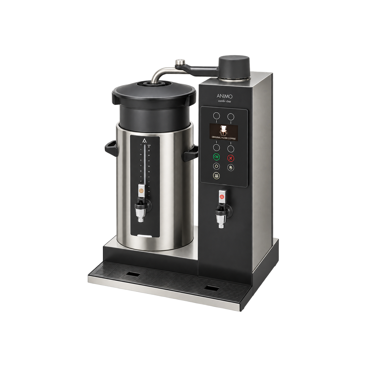 Animo CB 1x10W Combi-Line - Commercial Coffee Machine with Hot Water Heater — Water-R; consistent elevated view, square transparent image