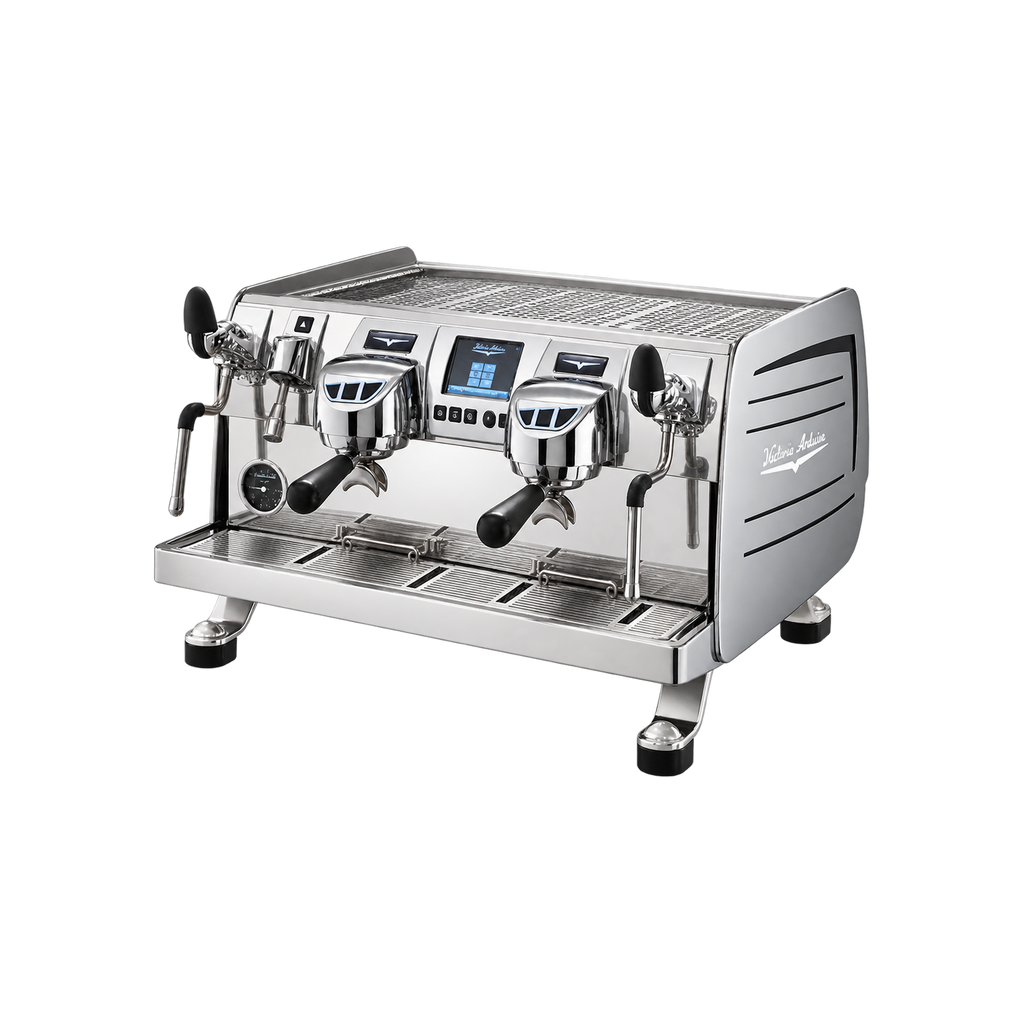 Victoria Arduino 388 Black Eagle Gravitech 2 Group — Steel / With Easy Cream System; consistent elevated view, square transparent image