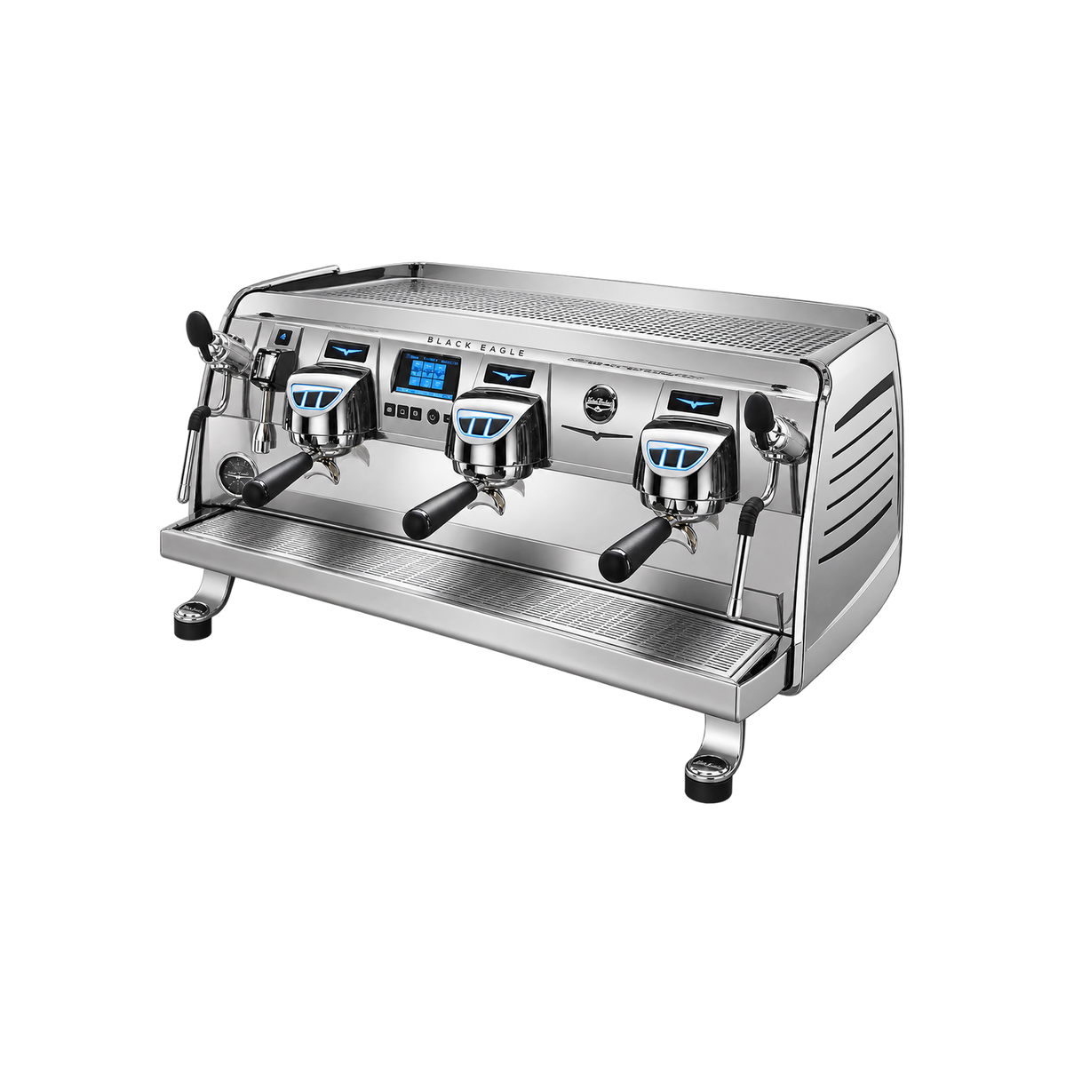 Victoria Arduino 388 Black Eagle Gravitech 3 Group — Steel / With Easy Cream; consistent elevated view, square transparent image