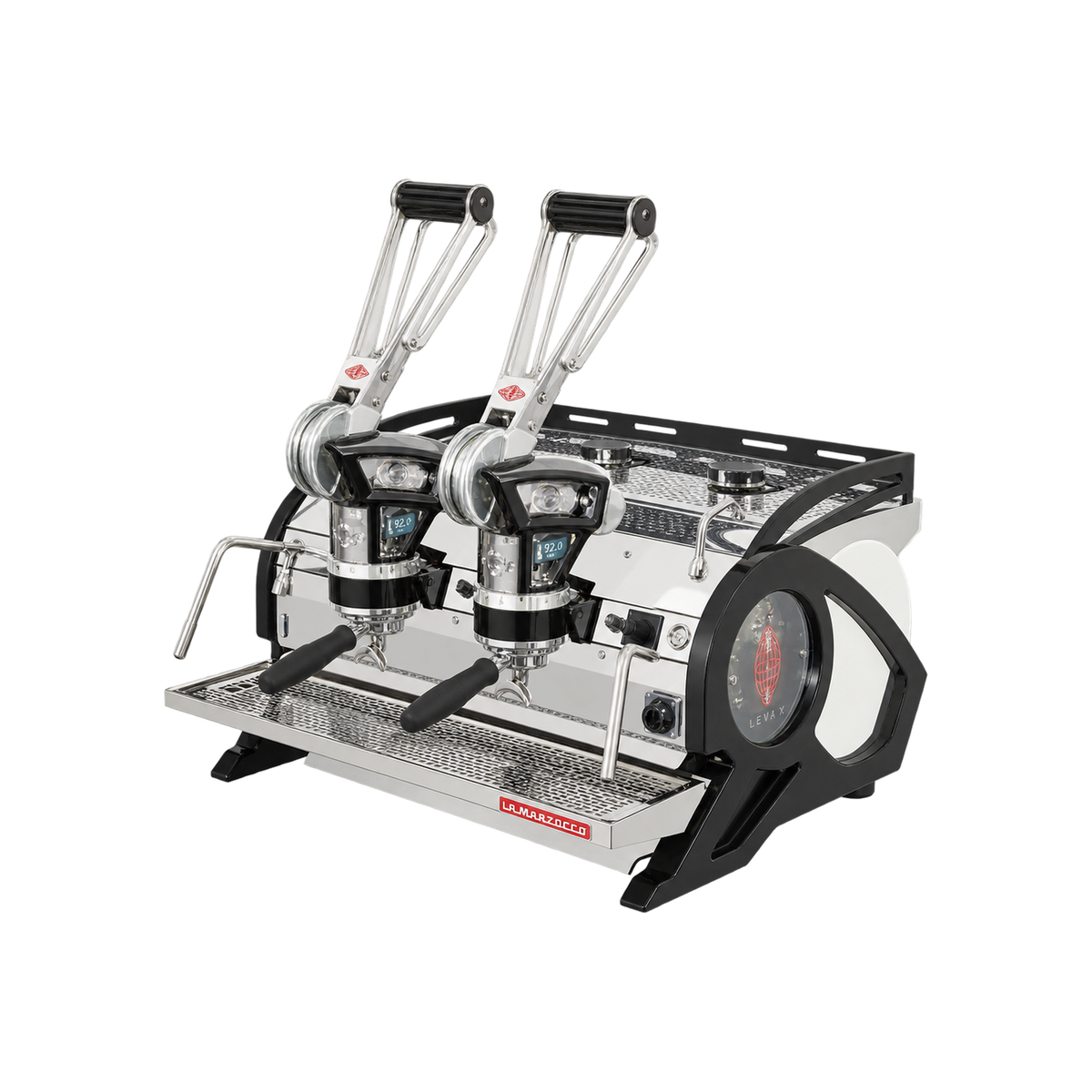 La Marzocco LEVA - X — 2 Group; consistent elevated view, square transparent image