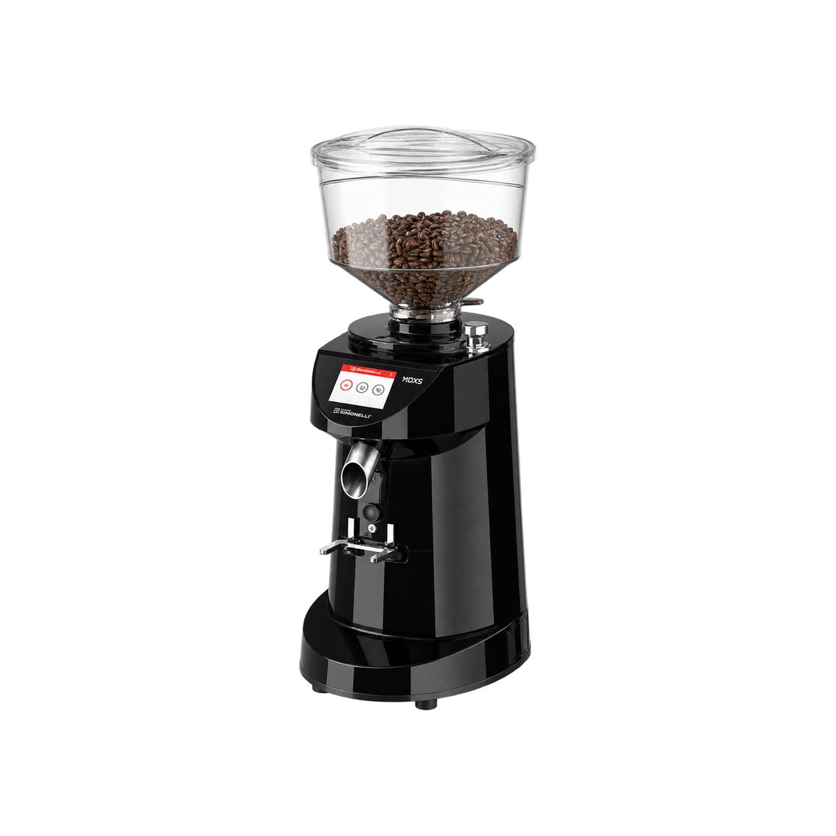 Nuova Simonelli- MDXS Grind on Demand Touch Sharp. — Black; consistent elevated view, square transparent image
