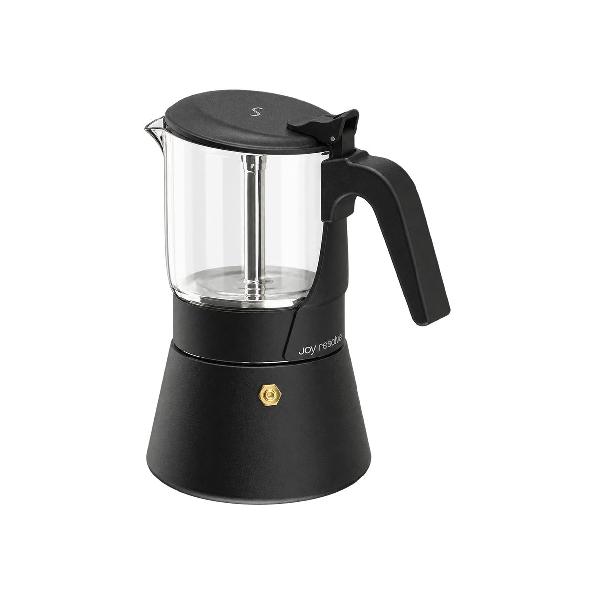 ClearBrew™ Moka Pot by Joy Resolve — ; consistent elevated view, square transparent image
