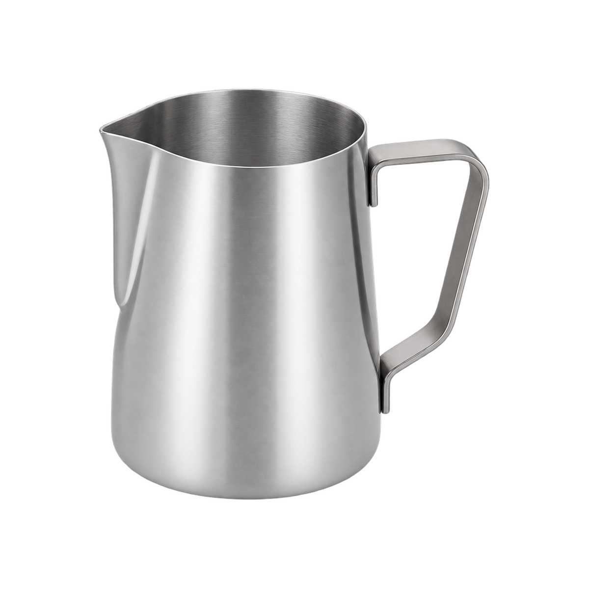 Crema Pro 360ml Polished Milk Jug Pitcher — 360ml; consistent elevated view, square transparent image