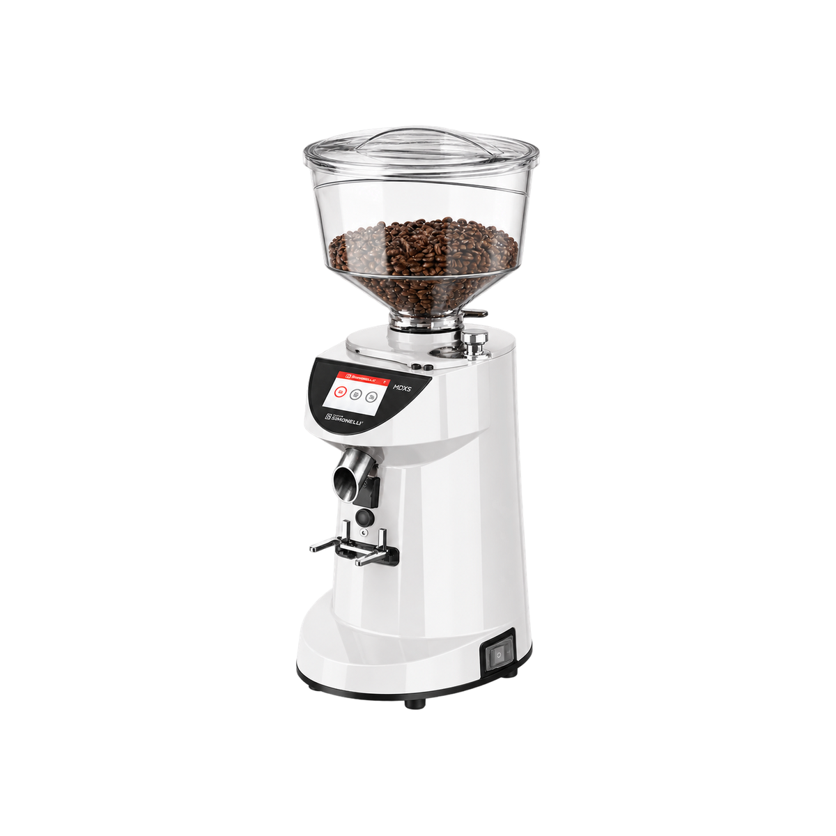 Nuova Simonelli- MDXS Grind on Demand Touch Sharp. — White; consistent elevated view, square transparent image