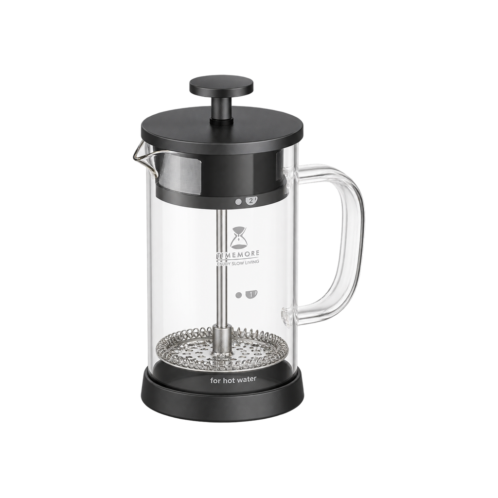 Timemore French Press 3.0 Dual mesh - 600ml — Default Title; consistent elevated view, square transparent image