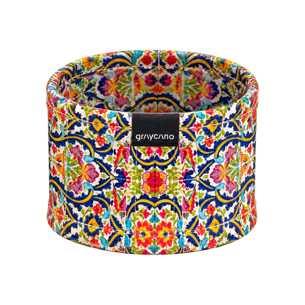 Graycano Cork Sleeve for Graycano Dripper — Golestan; consistent elevated view, square transparent image