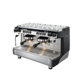 FAEMA E98 UP A/2 Groups Espresso Machine — Black; consistent elevated view, square transparent image