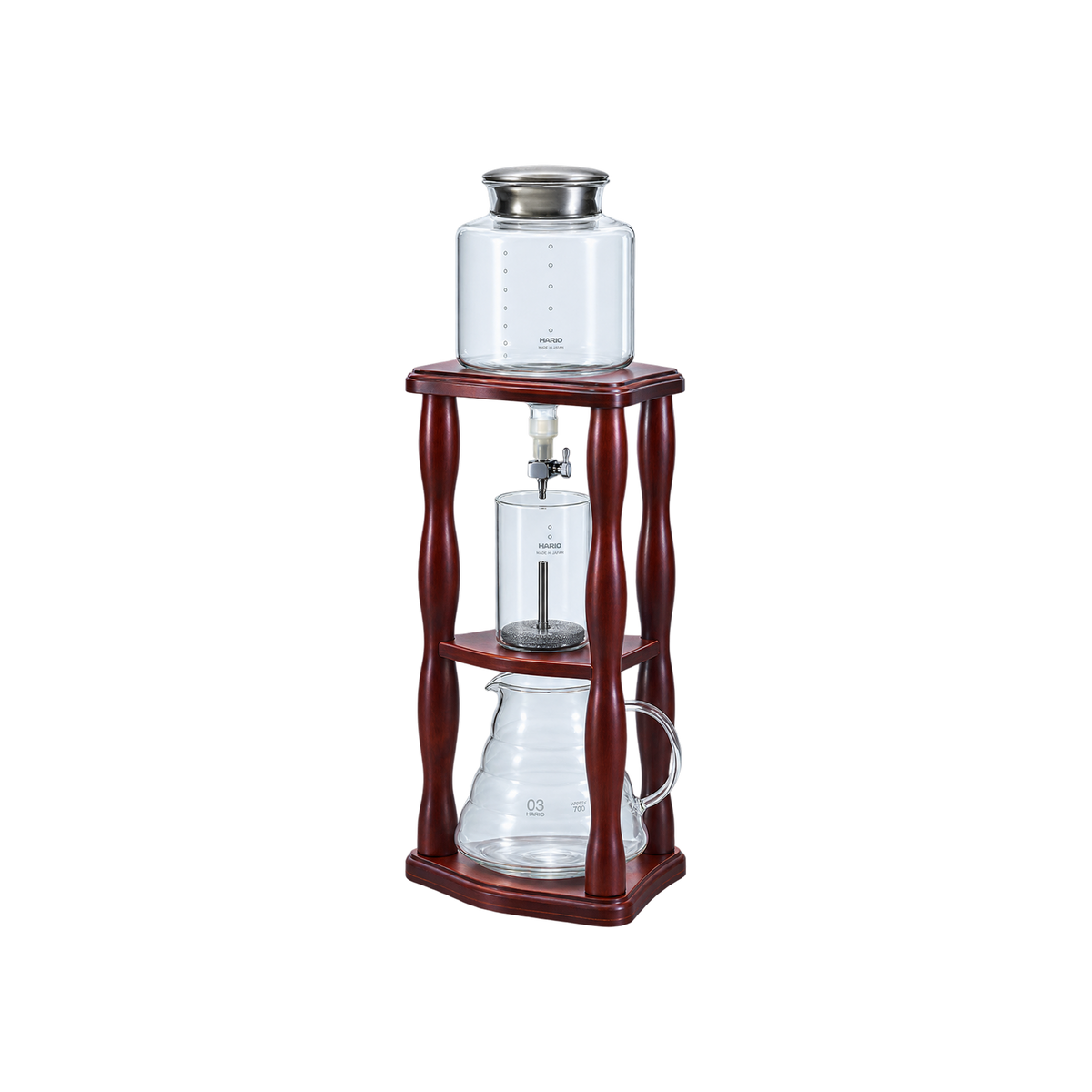 Hario Cold Drip Tower Wood — Default Title; consistent elevated view, square transparent image