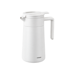 Hario Double Walled Thermal Pot with Ceramic Coating 600ml — White; consistent elevated view, square transparent image