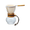 Hario Drip Pot Olive Woodneck — 240ML; consistent elevated view, square transparent image