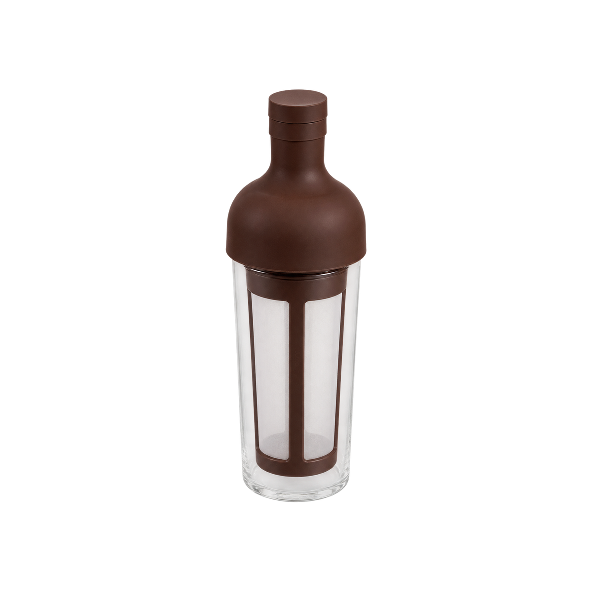 Hario Filter-in Coffee Bottle — Brown; consistent elevated view, square transparent image