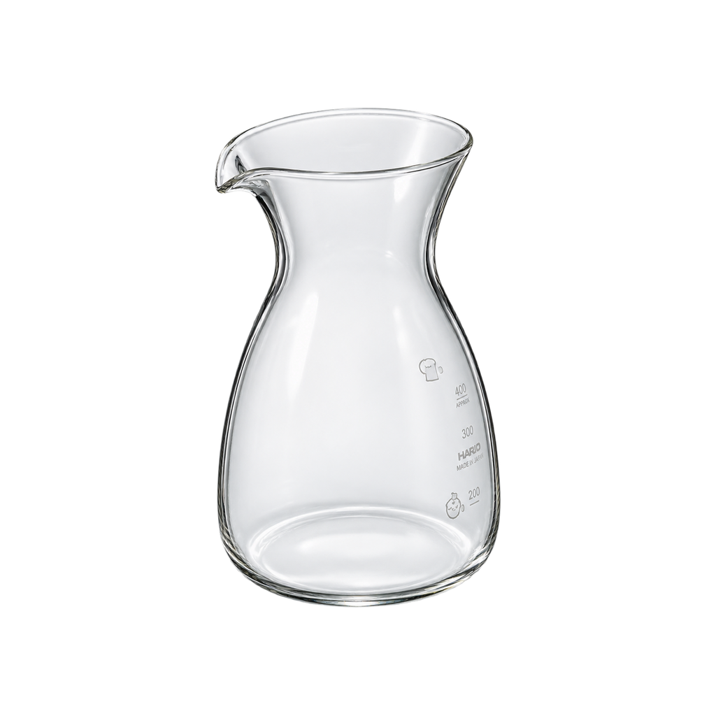 Hario Tokkuri Coffee Decanter — 400ml; consistent elevated view, square transparent image