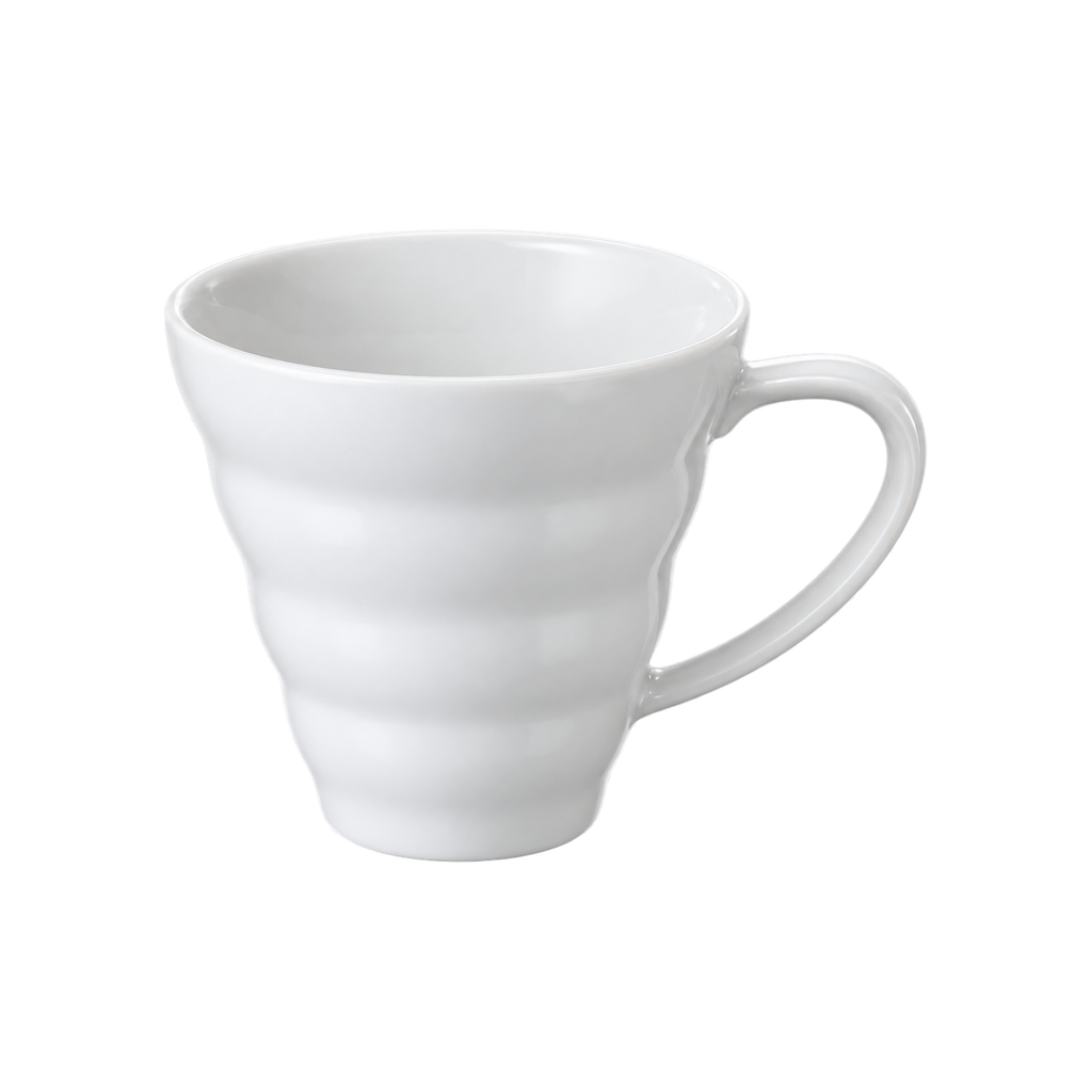 Hario V60 Ceramic Mug Cup — Standard; consistent elevated view, square transparent image