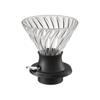 Hario V60 Immersion Dripper Switch — 03 / Black; consistent elevated view, square transparent image