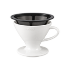 Hario W60 Dripper — White; consistent elevated view, square transparent image