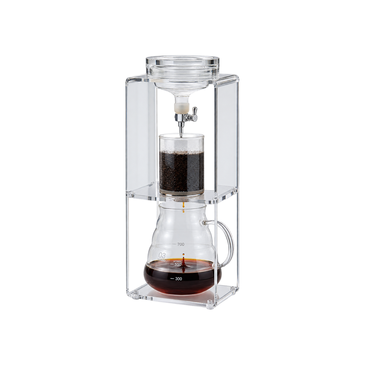 Hario Water Dripper Clear Cold Brew Coffee Maker — Default Title; consistent elevated view, square transparent image