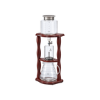 Hario Water Dripper Wood 780ml — 2-6Cups; consistent elevated view, square transparent image
