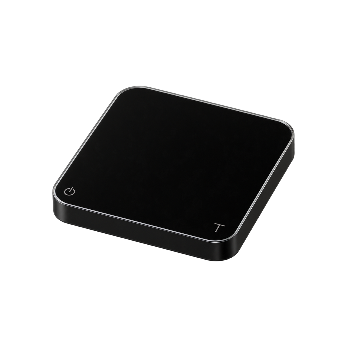 Acaia Pearl 2021 Coffee Scale – Digital Brewing Scale with Flow-Rate Indicator — Black; consistent elevated angle, square transparent image