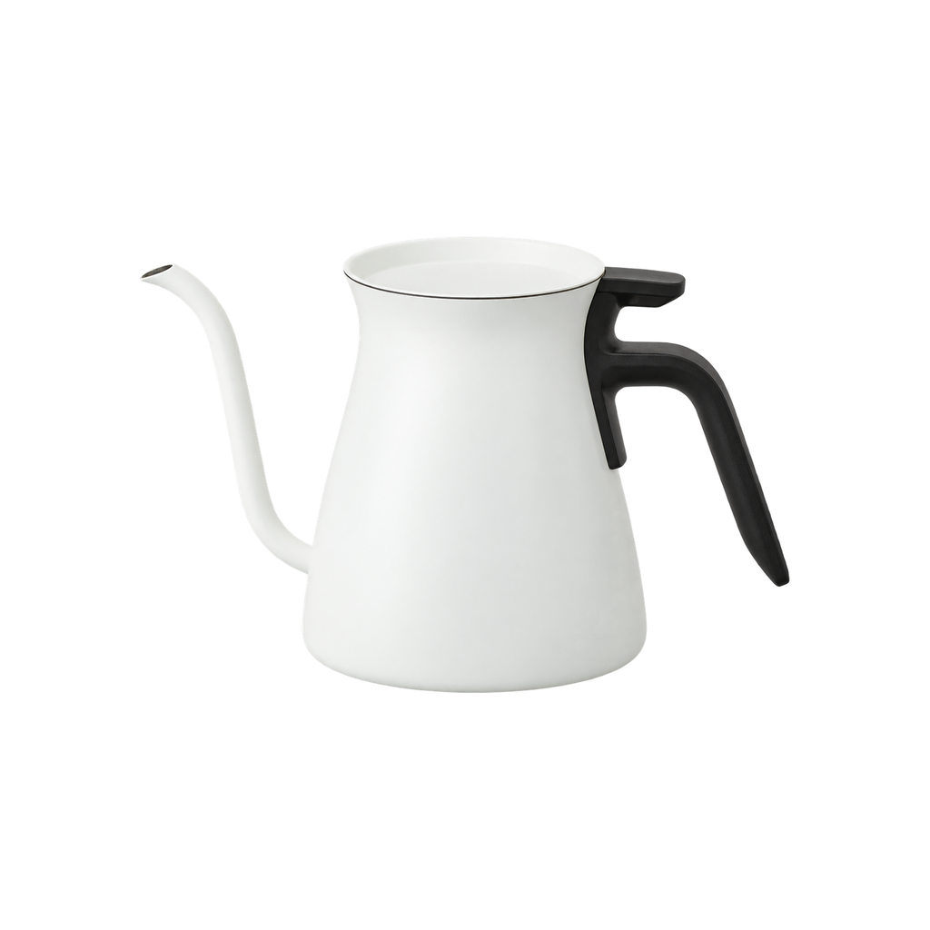 KINTO Pour Over Kettle 900ml — White; consistent elevated view, square transparent image