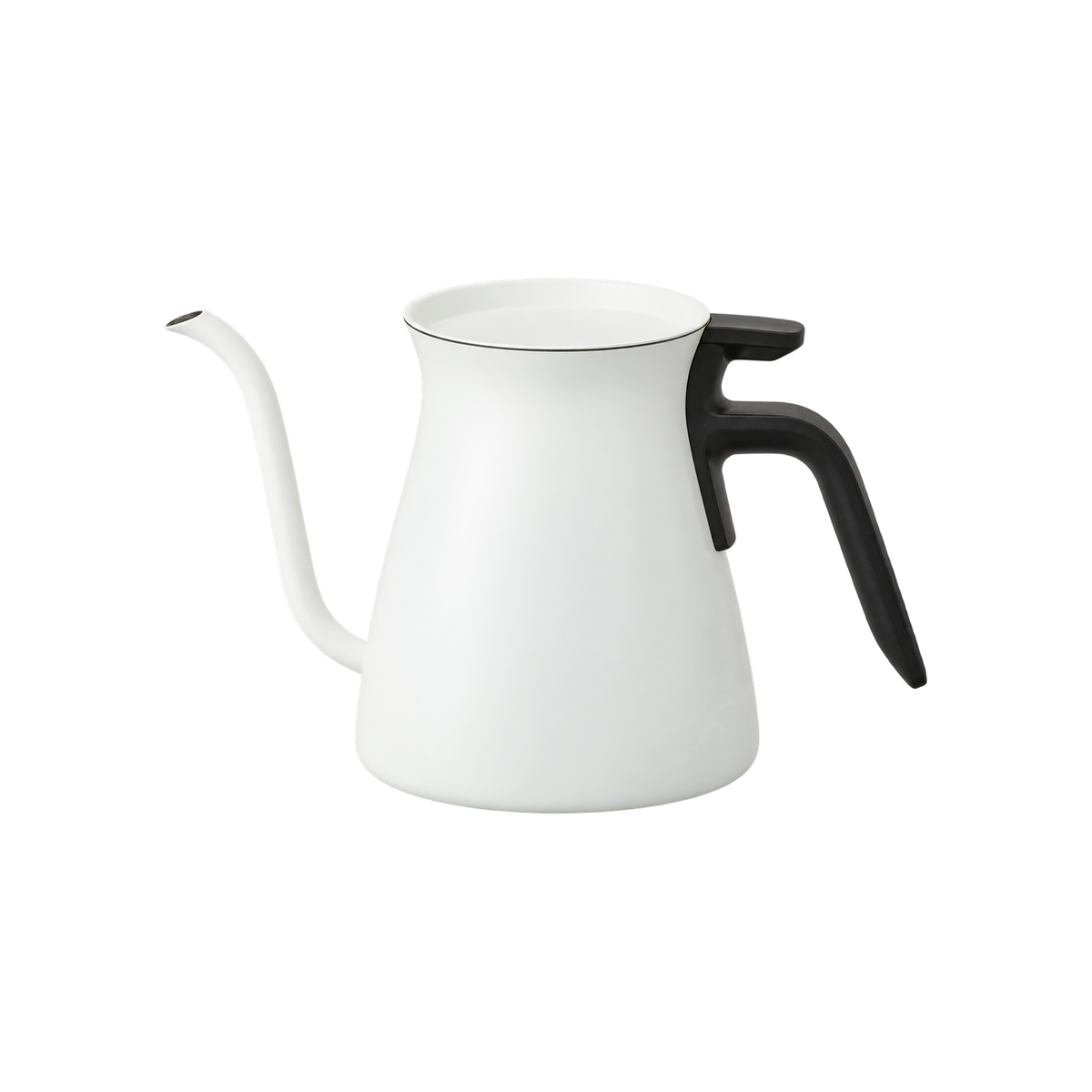 KINTO Pour Over Kettle 900ml — White; consistent elevated view, square transparent image