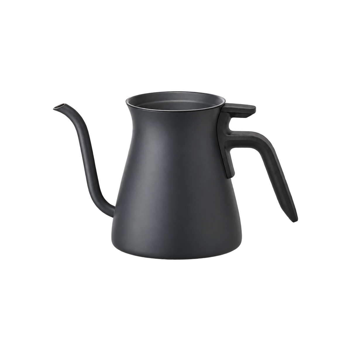 KINTO Pour Over Kettle 900ml — Black; consistent elevated view, square transparent image