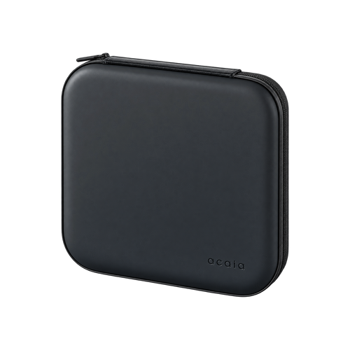 Acaia Pearl Carrying Case – Hard Shell Case for Pearl 2021 Model — Black; consistent elevated view, square transparent image