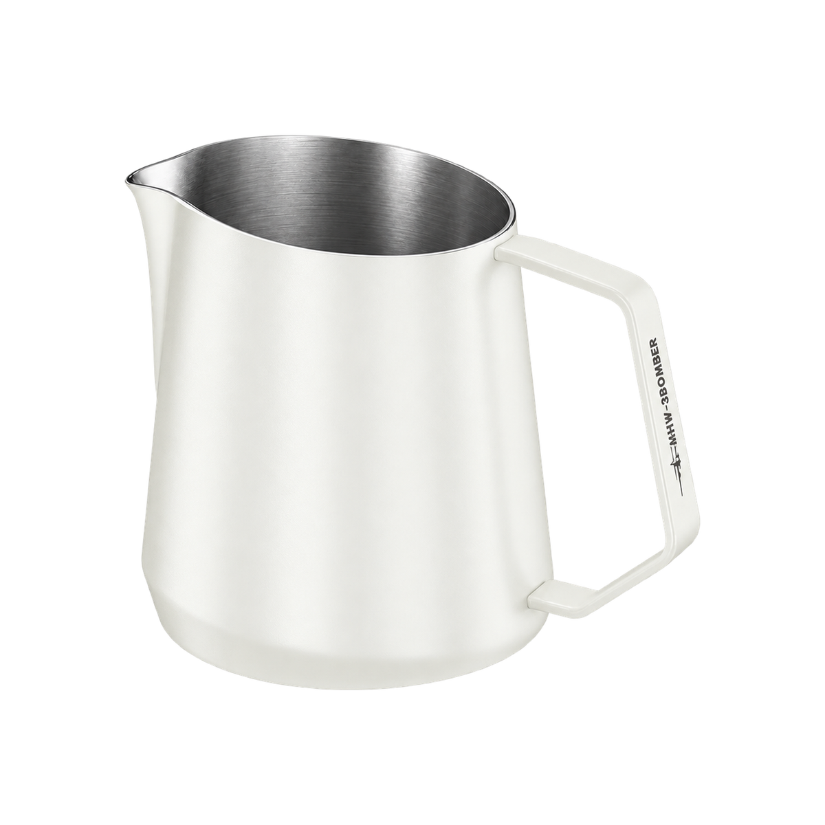 MHW-3Bomber GT Milk Pitcher U-Shape Spout, 400ml — Off White; consistent elevated view, square transparent image