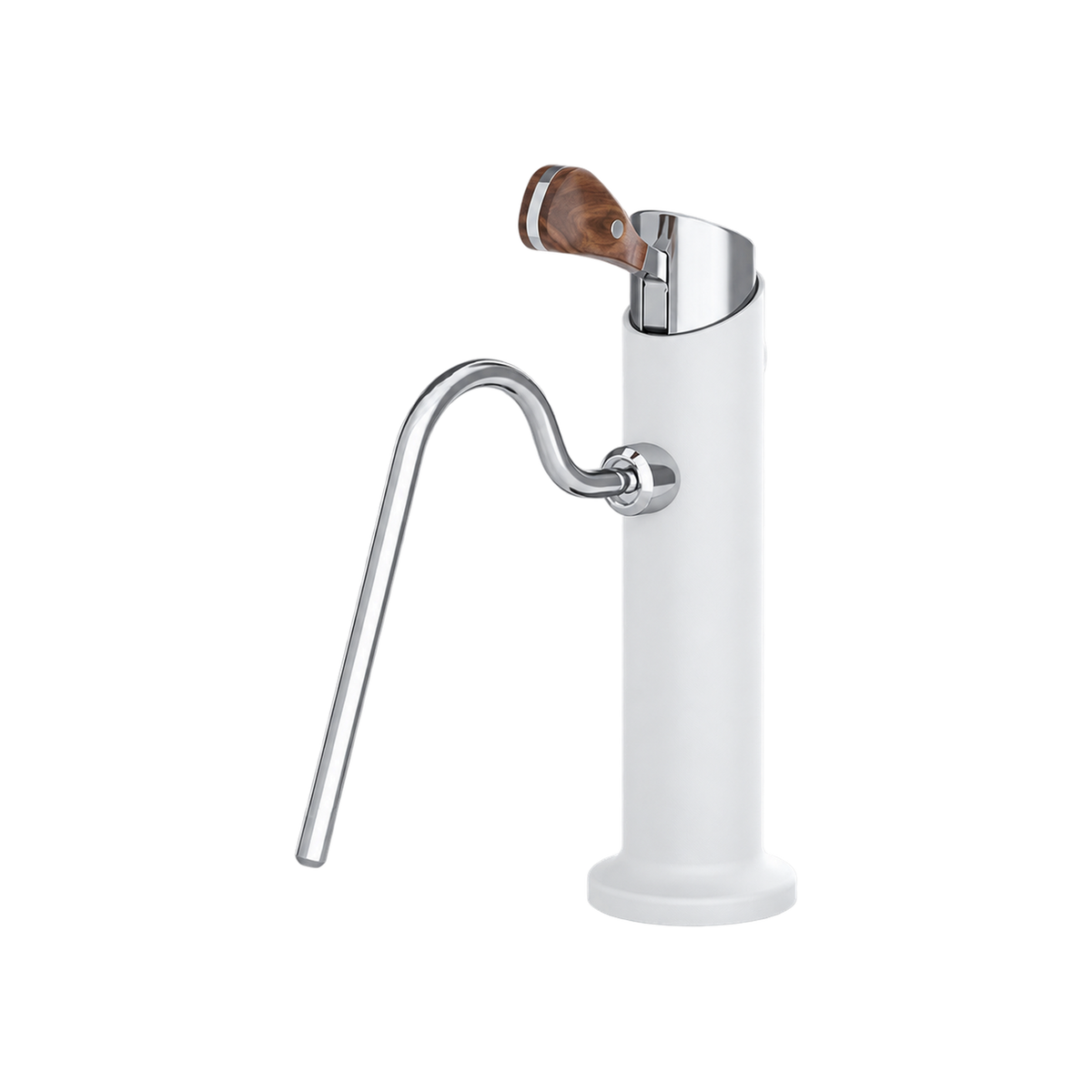 Modbar Steam Extra Tap — White Matte Steam Tap; consistent elevated view, square transparent image