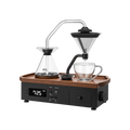 Barisieur™ Tea & Coffee Alarm Clock — Black; consistent elevated view, square transparent image