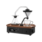 Barisieur™ Tea & Coffee Alarm Clock — Black; consistent elevated view, square transparent image
