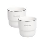 Normcore Espresso Cup Set of Two, 210ml — White; consistent elevated view, square transparent image
