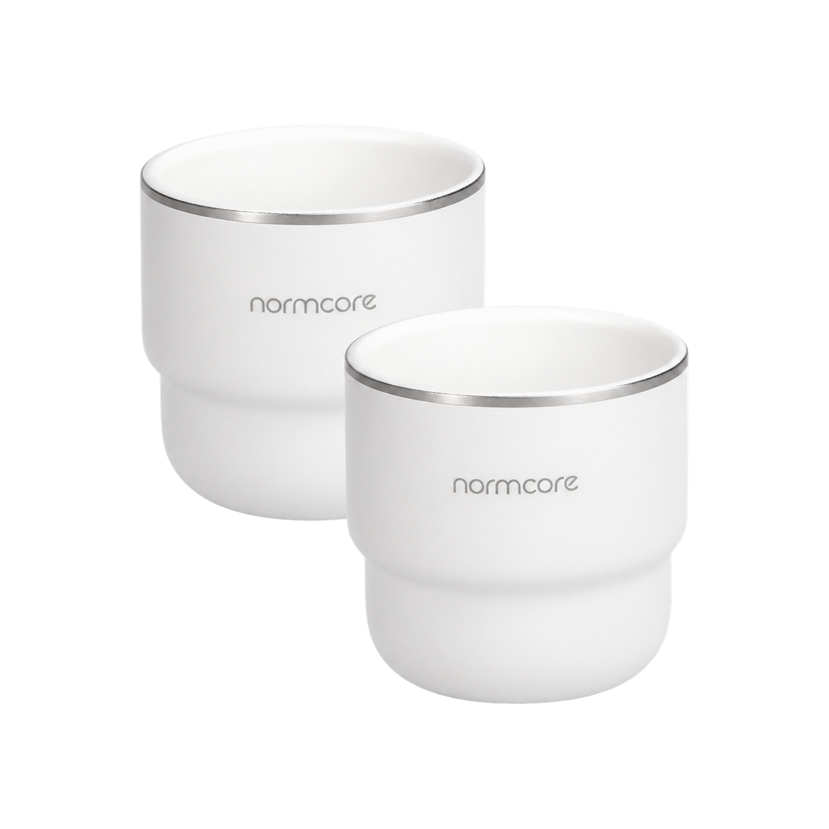 Normcore Espresso Cup Set of Two, 210ml — White; consistent elevated view, square transparent image