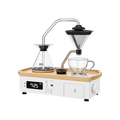 Barisieur™ Tea & Coffee Alarm Clock — White; consistent elevated view, square transparent image