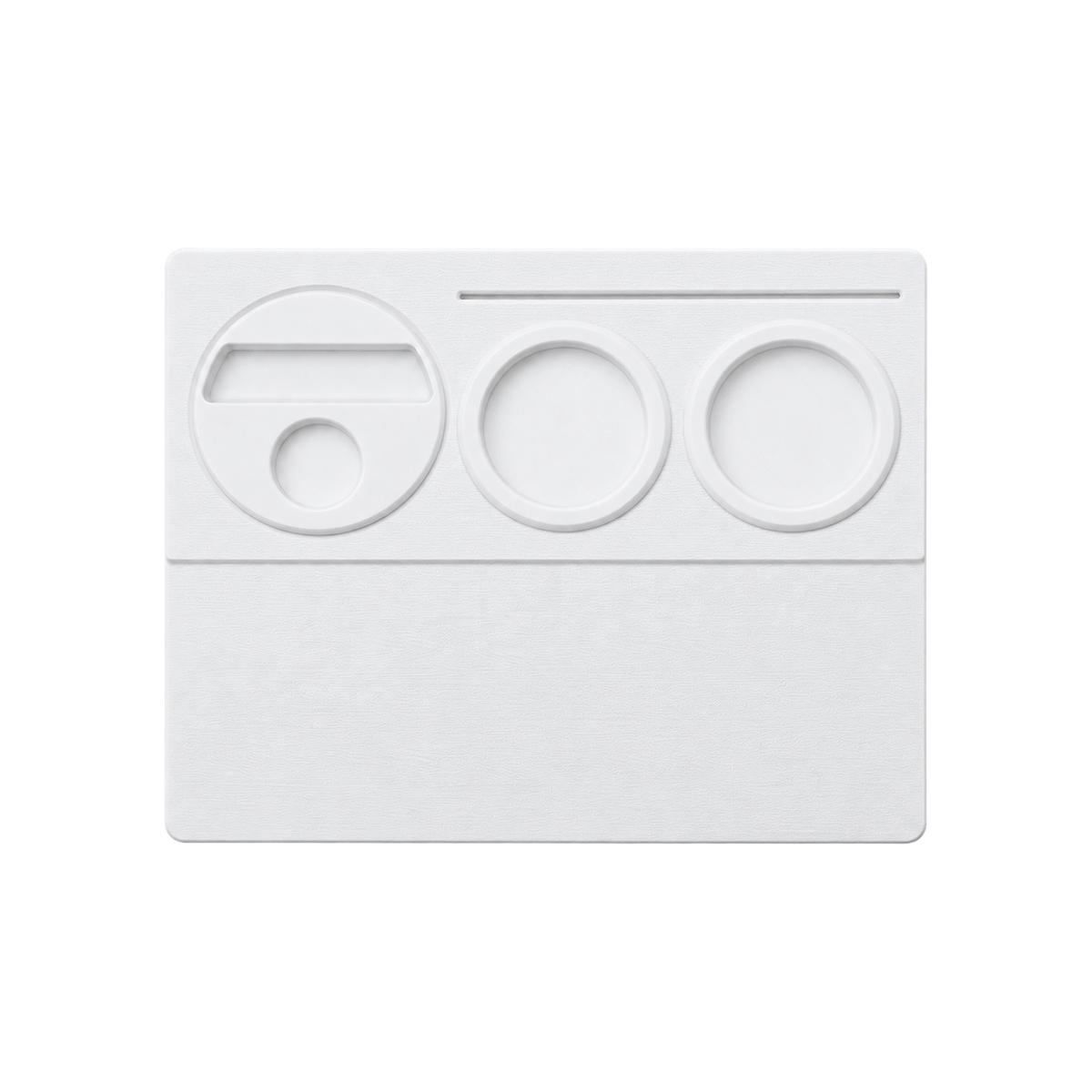 Normcore Espresso Tamping Station V2 — White; consistent elevated view, square transparent image