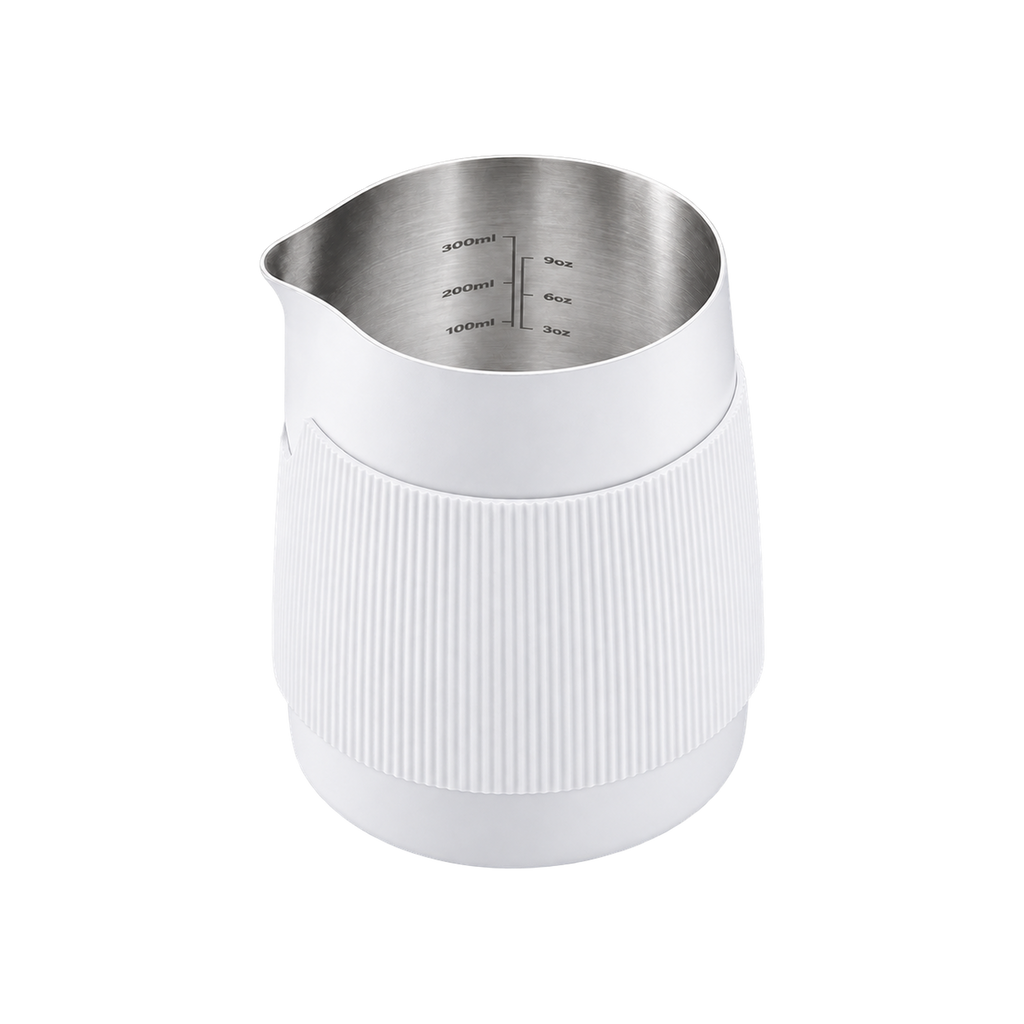 Normcore Handleless Milk Pitcher 450ml — Round Spout / White; consistent elevated view, square transparent image