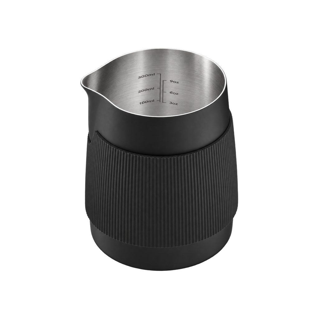 Normcore Handleless Milk Pitcher 450ml — Round Spout / Black; consistent elevated view, square transparent image