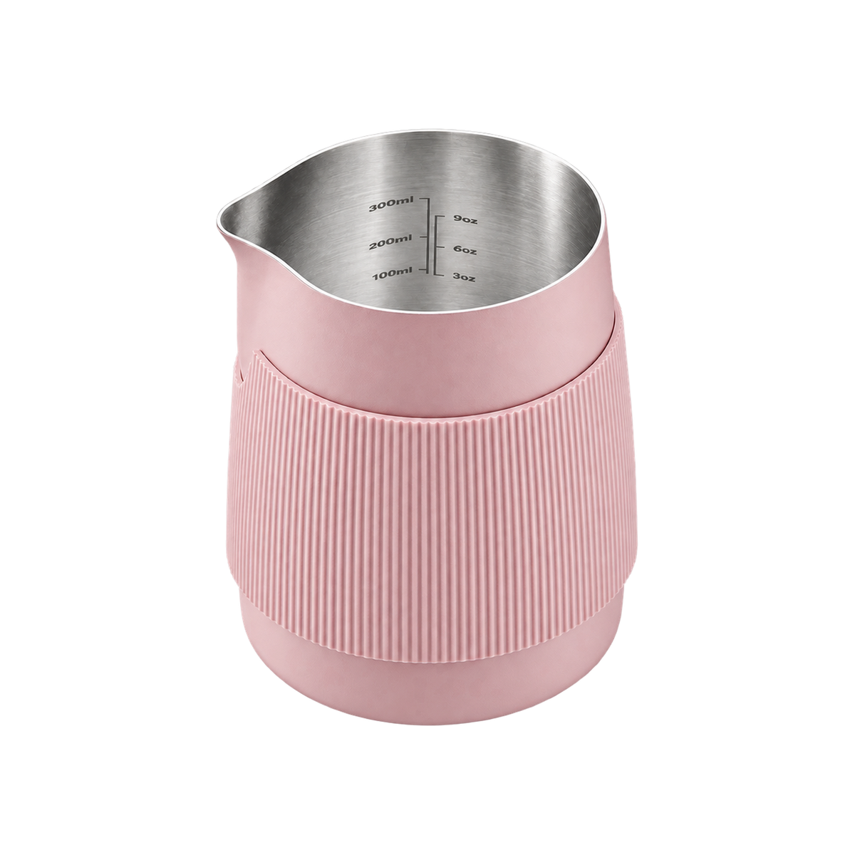 Normcore Handleless Milk Pitcher 450ml — Round Spout / Pink; consistent elevated view, square transparent image