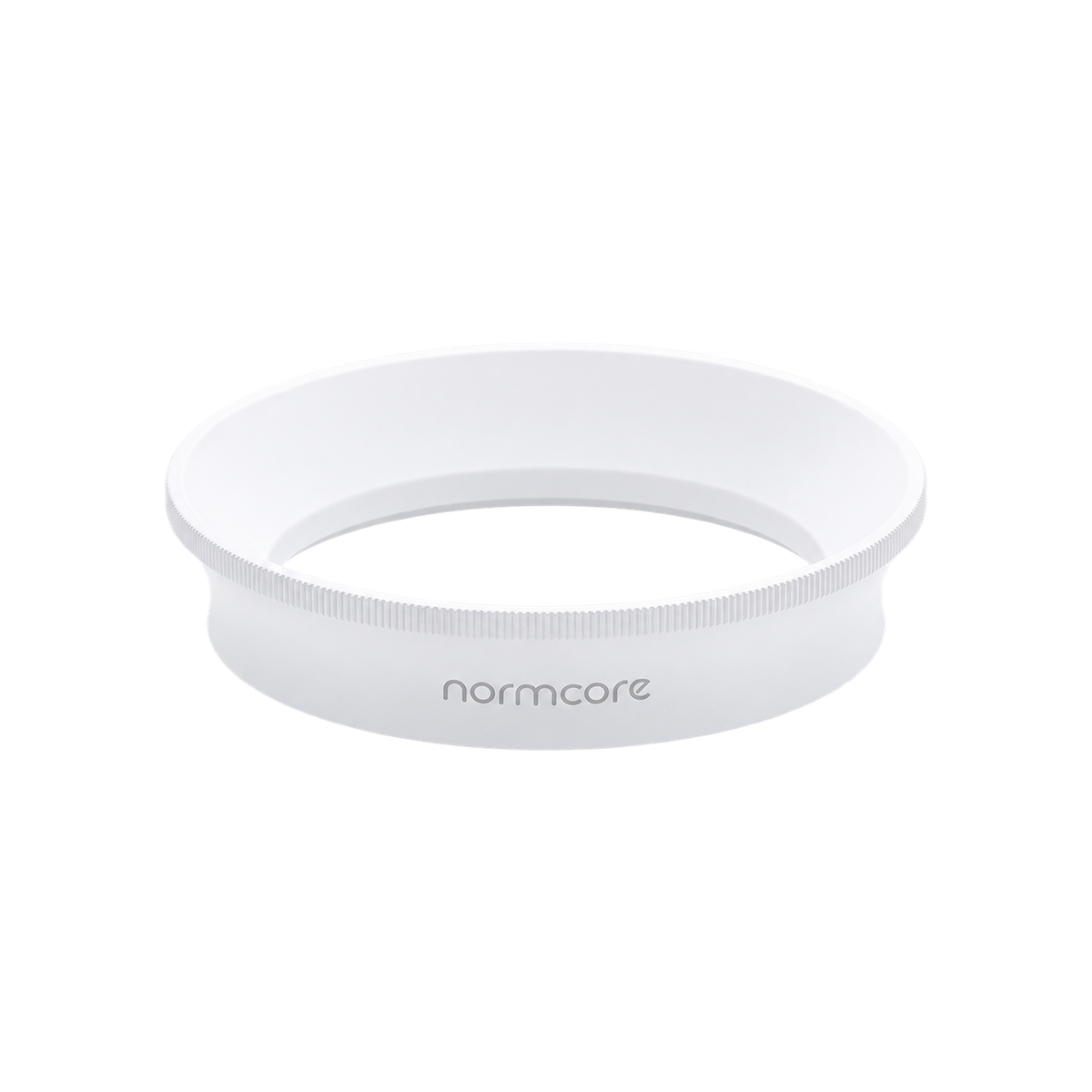 Normcore Magnetic Dosing Funnel V2 — Short / 58mm / White; consistent elevated view, square transparent image