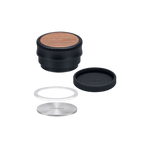 Normcore Palm Tamper with Adjustable Pressure — 58.5 mm With Flat Base; consistent elevated view, square transparent image