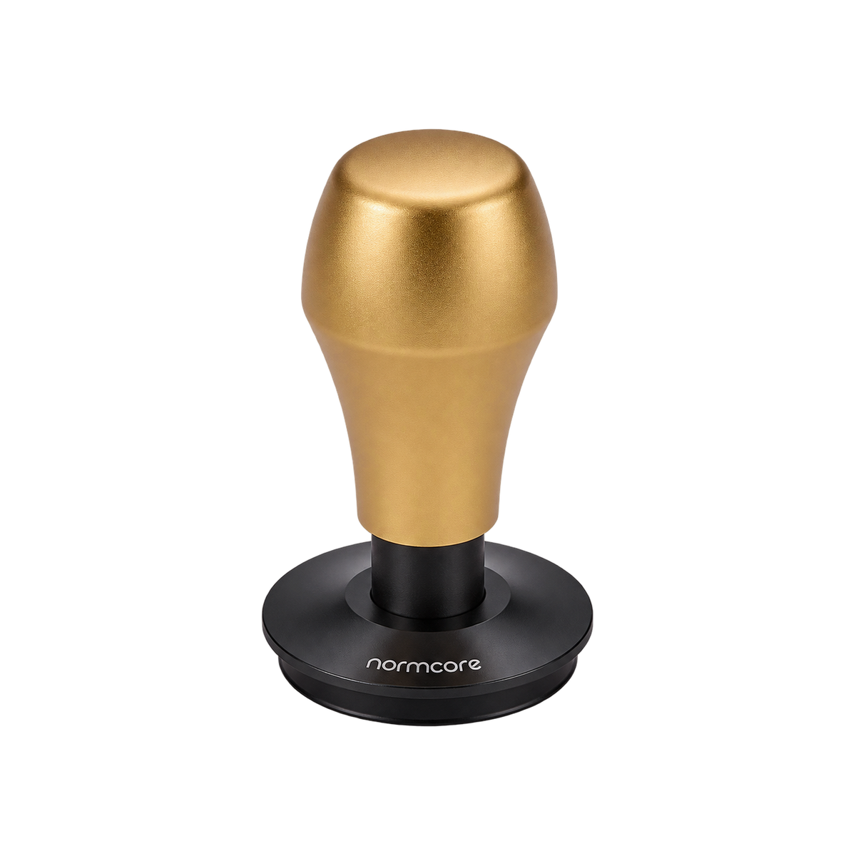 Normcore Spring-loaded Tamper V4 — Titanium PVD, Gold / 51mm / Flat Base, Titanium PVD, Gold / 51mm / Ripple Base, Titanium PVD, Gold / 53.3mm / Flat Base, Titanium PVD, Gold / 53.3mm / Ripple Base, Titanium PVD, Gold / 58.5mm / Flat Base, Titanium PVD, Gold / 58.5mm / Ripple Base, Titanium PVD, Gold / 45.5mm / Flat Base, Titanium PVD, Gold / 45.5mm / Ripple Base; consistent elevated view, square transparent image