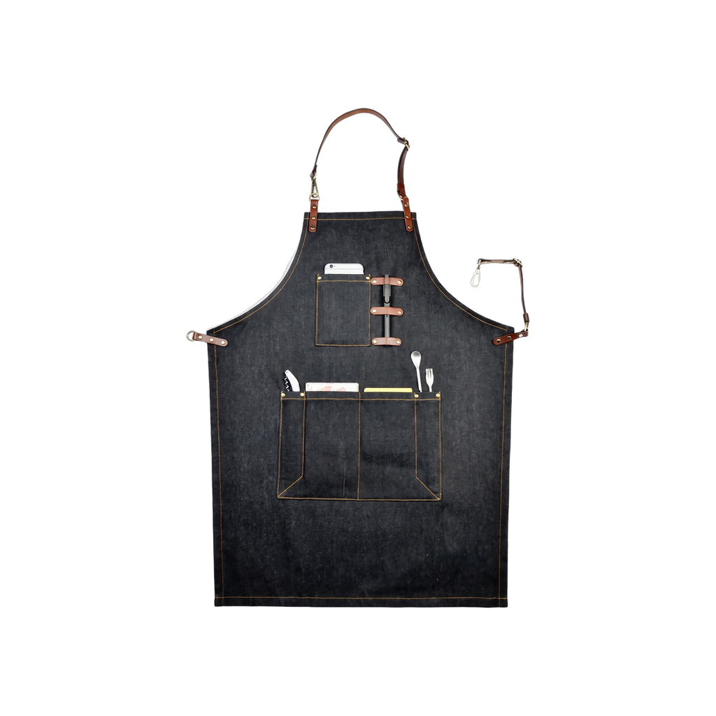 Barista Space Apron — ; consistent elevated view, square transparent image